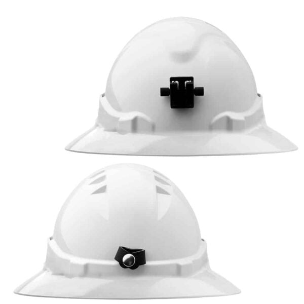 Pro Choice Safety Gear V6 Hard Hat Unvented Full Brim + Lamp Bracket Ratchet Harness