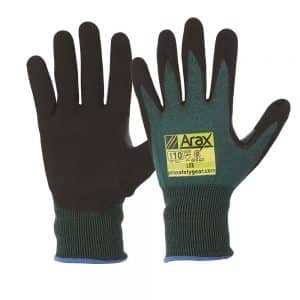 Arax® Green Nitrile Sand Dip Palm Gloves