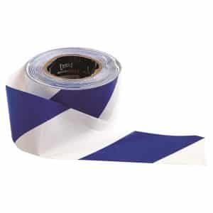 Blue & White Barricade Tape - 100m x 75mm