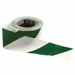 Green & White Barricade Tape - 100m x 75mm