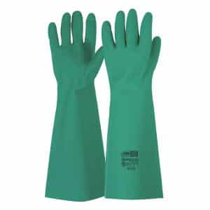 45cm Green Nitrile Gauntlet Gloves