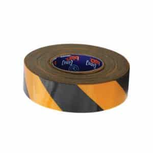 Self Adhesive Yellow & Black Reflective Hazard Tape - 50m x 50mm