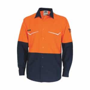 Two-Tone RipStop Cotton Cool Long Sleeve Shirt