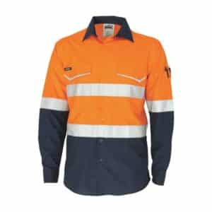 Two-Tone Long Sleeve RipStop Cotton Shirt with CSR Reflective Tape