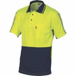 175gsm HiVis Cool-Breathe Stripe Short Sleeve Polo