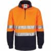 HiVis 1/2 Zip Fleecy with Hoop Pattern with CSR Reflective Tape - Image 2