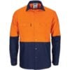 HiVis L/W Cool-Breeze T2 Vertical Vented Long Sleeve Cotton Shirt with Gusset Sleeves - Image 2