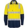 HIVIS Two Tone Cool-Breeze Long Sleeve Cotton Shirt with Hoop & Shoulder CSR Reflective Tape - Image 2