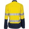 Ladies HiVis 3 Way Cool-Breeze Long Sleeve Cotton Shirt with Gusset Sleeve, 3M R/Tape - Image 2