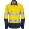 Ladies HiVis 3 Way Cool-Breeze Long Sleeve Cotton Shirt with Gusset Sleeve, 3M R/Tape - Image 3