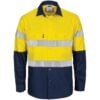 HiVis L/W Cool-Breeze T2 Vertical Vented Long Sleeve Cotton Shirt with Gusset Sleeves with Generic Tape - hivis