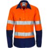 Ladies HIVIS Cool-Breeze Cotton Long Sleeve Shirt with CSR R/Tape - Image 2