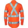 Hivis Cool-Breeze Cotton Long Sleeve Shirt with Double Hoop on Arms & 'X' Back CSR Reflective Tape - Image 2