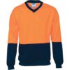HiVis Two Tone Fleecy Sweat Shirt (Sloppy Joe) V-Neck - Image 2
