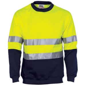 HiVis Two Tone Fleecy Crew-Neck Sweat Shirt (Sloppy Joe) with CSR R/Tape