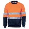 HiVis Two Tone Fleecy Crew-Neck Sweat Shirt (Sloppy Joe) with CSR R/Tape - Image 2
