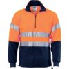 HiVis Two Tone 1/2 Zip Polar Fleece with CSR R/Tape - hivis