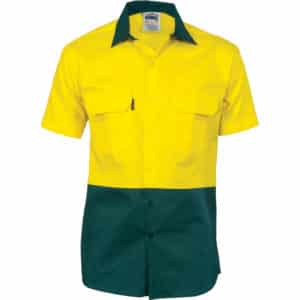 HiVis Two Tone Cotton Drill Short Sleeve Shirt