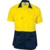 HiVis Two Tone Cotton Drill Short Sleeve Shirt - Image 2