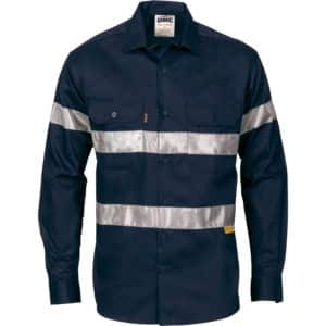 HiVis Two Tone Drill Long Sleeve Shirt with 3M 8910 Reflective Tape