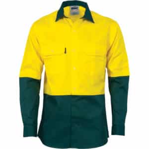 HiVis 2 Tone Cool-Breeze Cotton Long Sleeve Shirt