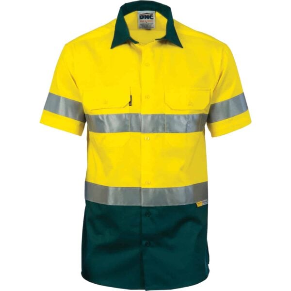 155gsm HiVis Short Sleeve Shirt with Vents & Tape