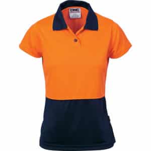 Ladies HiVis Two Tone Short Sleeve Polo