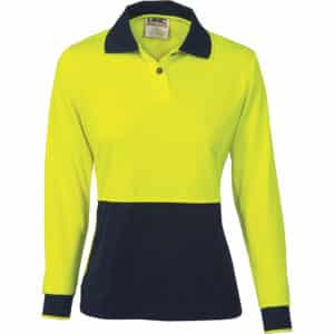 Ladies HiVis Two Tone Long Sleeve Polo