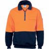 HiVis Two Tone 1/2 Zip Cotton Fleecy Windcheater - Image 2