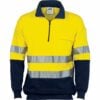 HiVis Two Tone 1/2 Zip Cotton Fleecy Windcheater with 3M R/Tape - Image 2
