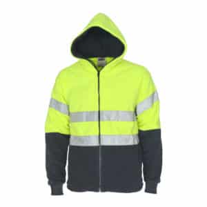 Hivis Full Zip Polar Fleece Hoodie with CSR Reflective Tape