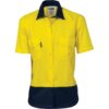 Ladies HiVis Two Tone Short Sleeve Cotton Drill Shirt - Image 2