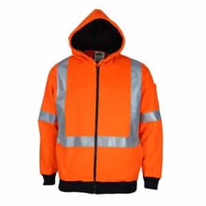 HiVis Full Zip “X” Back Fleecy Hoodie