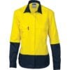 Ladies HiVis 2 Tone Cool-Breeze Long Sleeve Cotton Shirt - Image 2
