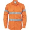 HiVis Cool-Breeze Cotton Long Sleeve Shirt with Generic Reflective Tape - Image 3