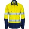 Ladies HiVis Two Tone Cool-Breeze Long Sleeve Cotton Shirt with 3M R/Tape - Image 2
