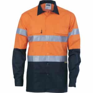 HiVis Cool-Breeze Cotton Long Sleeve Shirt with 3M 8906 R/Tape