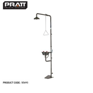 PRATT Combination 304SS Shower Non Aerated Single Nozzle Eye With Bowl & Foot Treadle